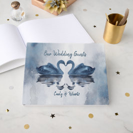 Libro De Visitas Boda de cisne azul romántico