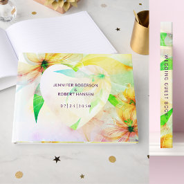 Libro De Visitas Boda de colirio floral amarillo en caídas