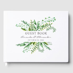 Libro De Visitas Boda de color acuático. Botánico de Woodland