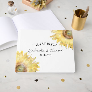 Libro De Visitas Boda de color amarillo girasol
