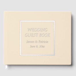 Libro De Visitas Boda de color champagne con estilo simple