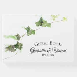 Libro De Visitas Boda de color marfil inglés verde vines Watercolor