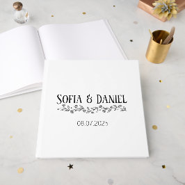 Libro De Visitas Boda de contorno de margarita floral simple