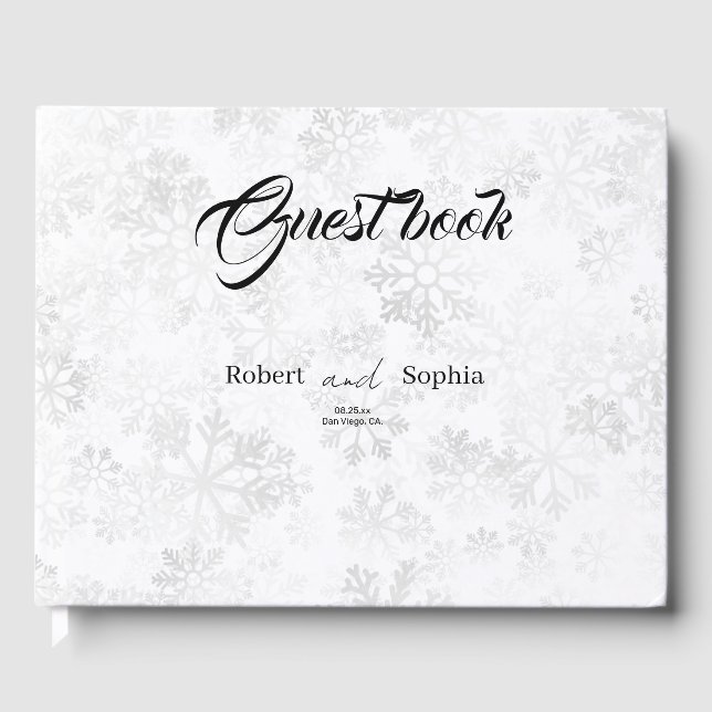 Libro De Visitas Boda de copo de nieve en invierno (Anverso)