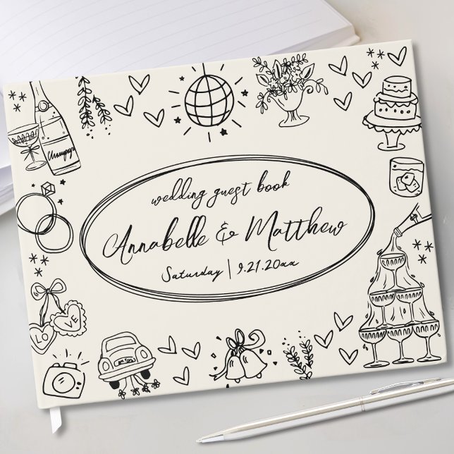 Libro De Visitas Boda de cosecha de mano (Guest Book)