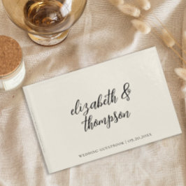 Libro De Visitas Boda de crema de script de elegancia simple