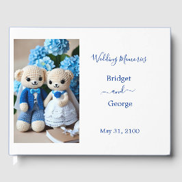 Libro De Visitas boda de crochet azul y blanco de ensueño