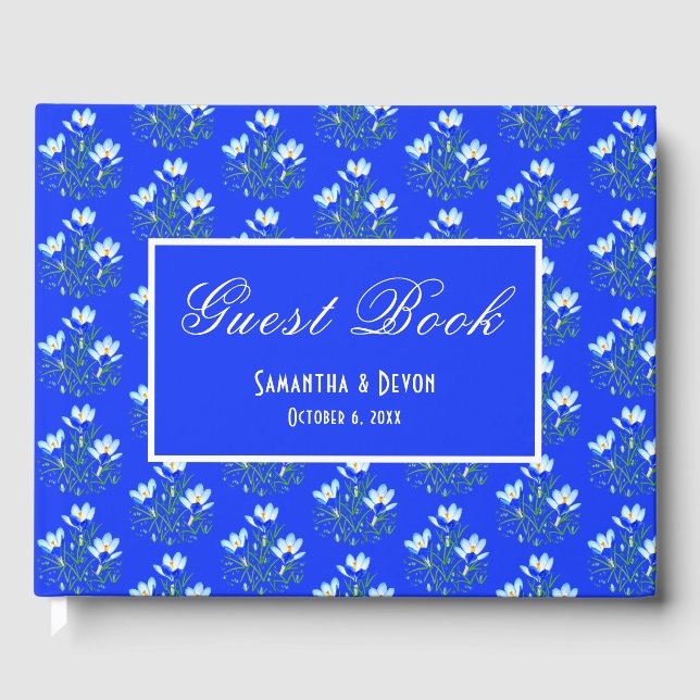 Libro De Visitas Boda de Crocus Azules (Anverso)