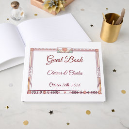Libro De Visitas Boda de Cuento de Hadas Art Déco