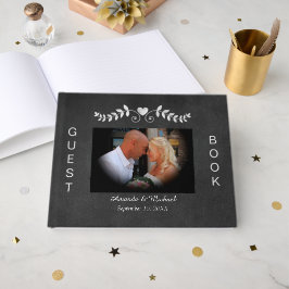 Libro De Visitas Boda de desplazamiento del corazón del tablero de 