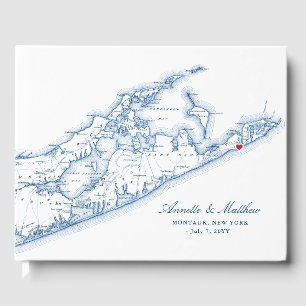Libro De Visitas Boda de destino azul de la Marina de Montauk de Ha