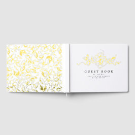 Libro De Visitas Boda de dibujo de flores elegantes