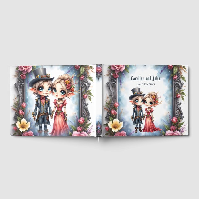 Libro De Visitas Boda de Elfo Caprichosa Steampunk (Lleno)