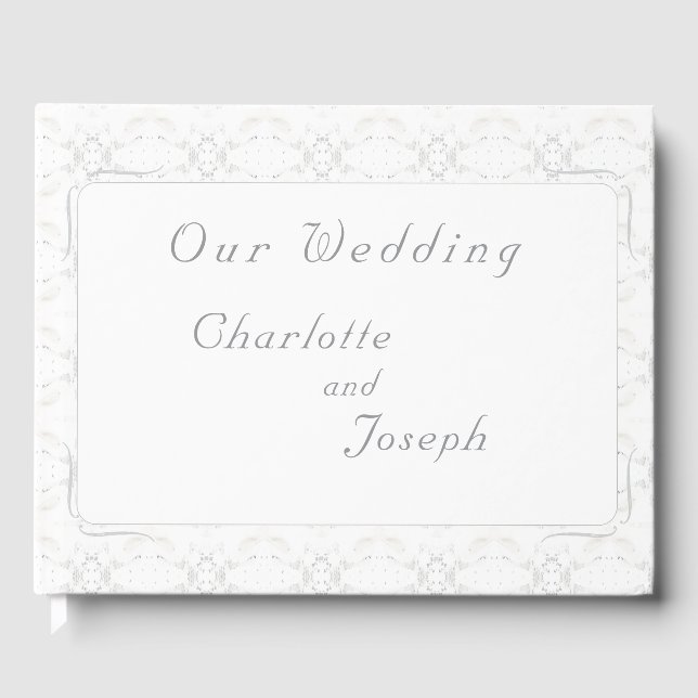 Libro De Visitas Boda de encaje blanco vintage (Anverso)