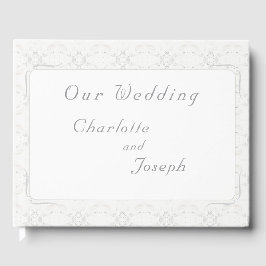 Libro De Visitas Boda de encaje blanco vintage