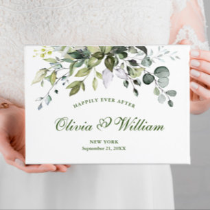 Libro De Visitas Boda de energía ecológica de color de agua Eucalyp