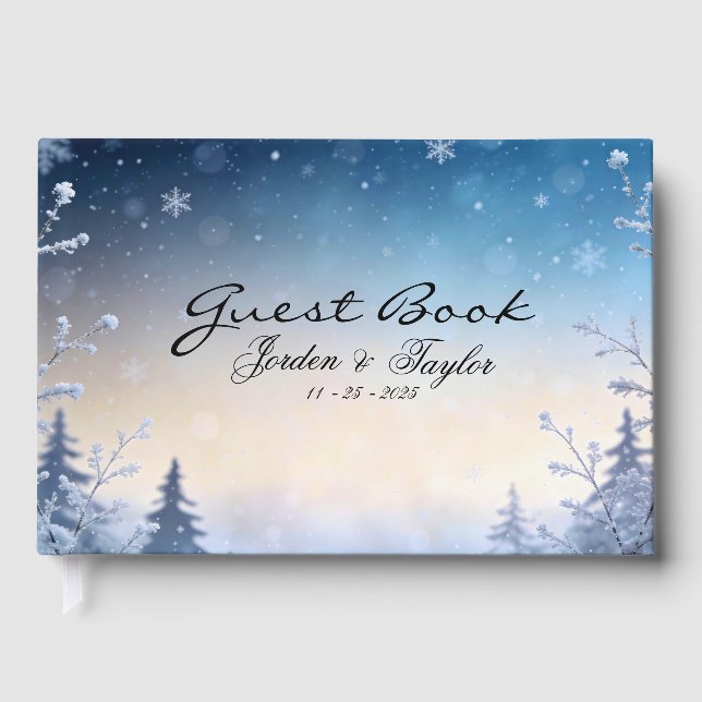 Libro De Visitas Boda de Ensueño de Invierno Suave  (Anverso)