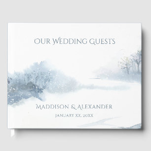 Libro De Visitas Boda de escenas de invierno