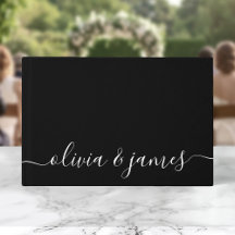 Boda de escritura de caligrafía en blanco y negro