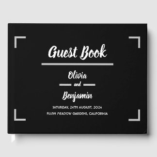 Libro De Visitas Boda de escritura manuscrita simple en negro