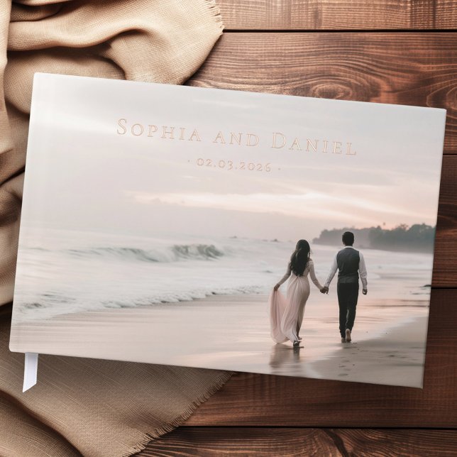 Libro De Visitas boda de fechas de nombres de fotos de personalizad (Custom photos names date wedding guest book)