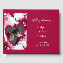 Libro De Visitas boda de floración rosa abstracta de color rosa pas