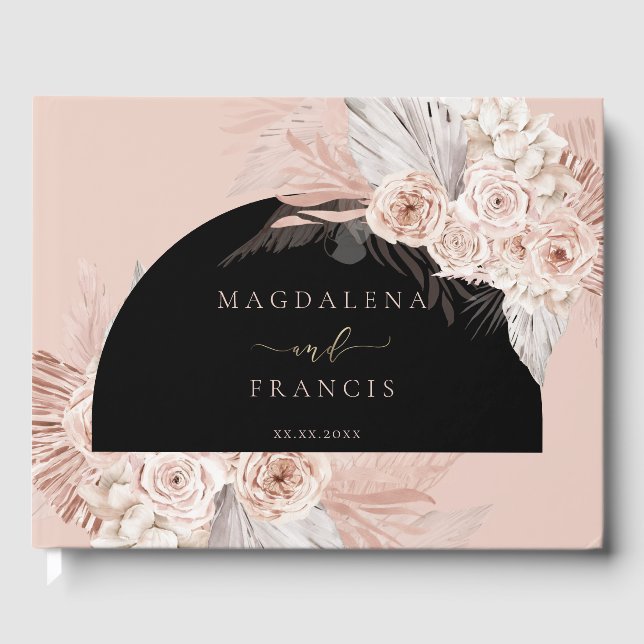 Libro De Visitas boda de flores boho (Anverso)