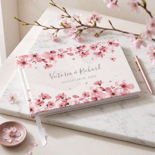 Libro De Visitas Boda de flores de agua de cerezo