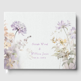 Libro De Visitas Boda de flores de lilac romántico