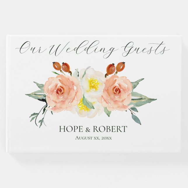 Libro De Visitas Boda de Flores de Verano Brillantes (Anverso)