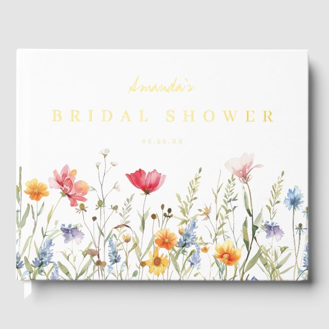 Libro De Visitas Boda de flores silvestres (Anverso)