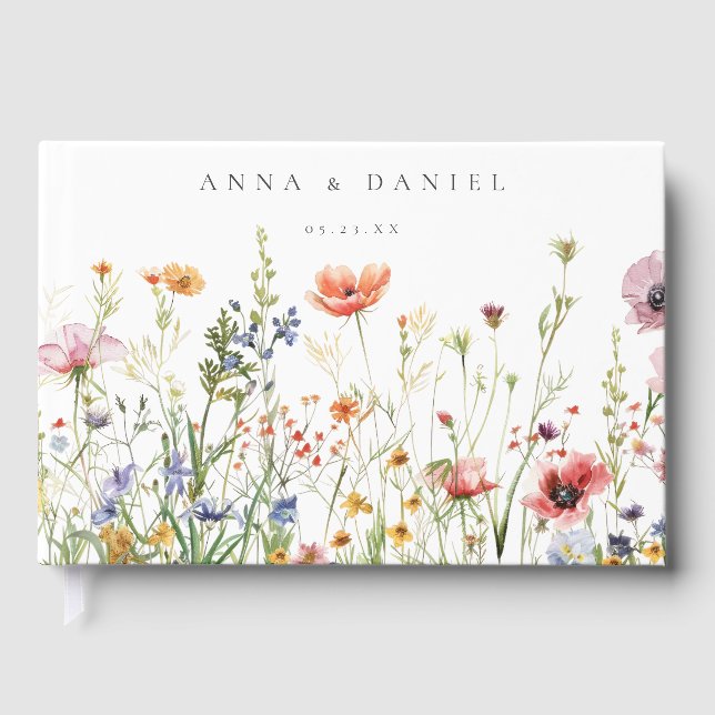 Libro De Visitas Boda de flores silvestres (Anverso)