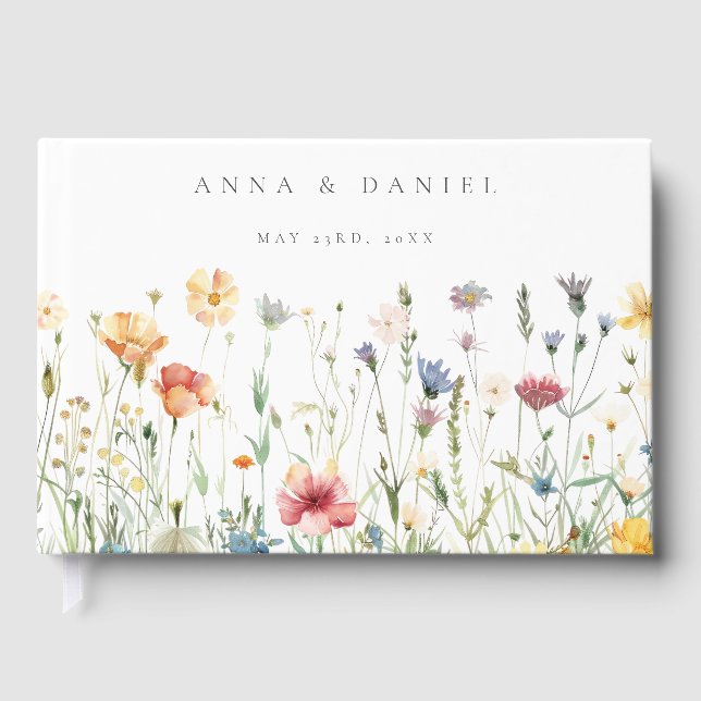 Libro De Visitas Boda de flores silvestres boho chic (Anverso)