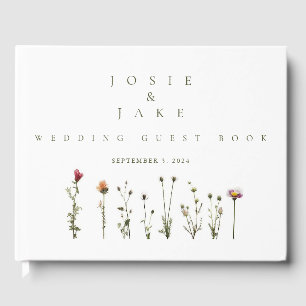 Libro De Visitas Boda de flores silvestres de lujo