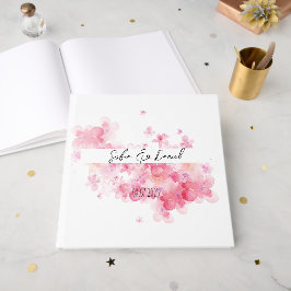 Libro De Visitas Boda de flores silvestres rosadas minimalistas bla