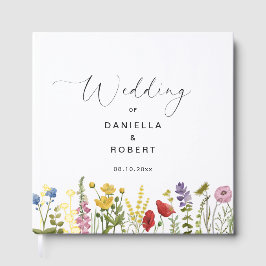 Libro De Visitas Boda de flores silvestres sencillas y elegantes
