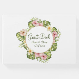 Libro De Visitas Boda de Flores Tropicales de Hawái