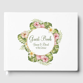 Libro De Visitas Boda de Flores Tropicales de Hawái
