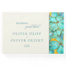 Boda de flores verde azuladas