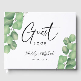 Libro De Visitas Boda de follaje Eucalyptus Botánico Moderno