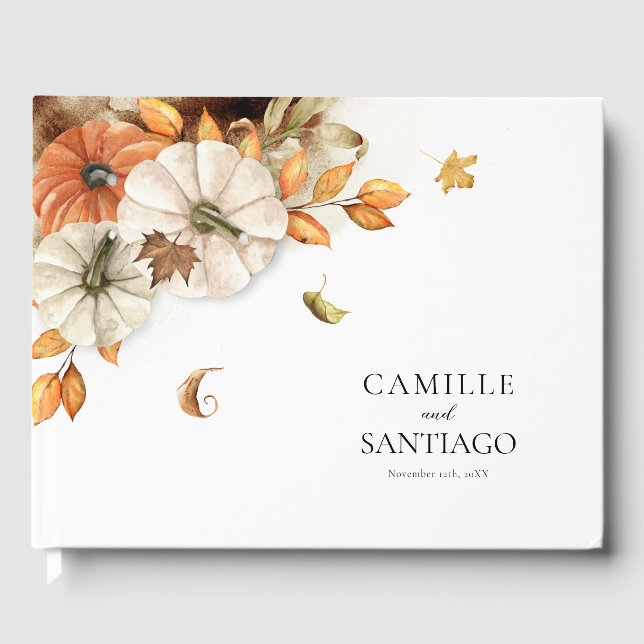 Libro De Visitas Boda de follaje ruso de otoño invitado (Anverso)