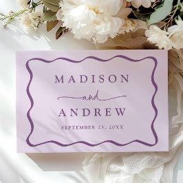 Libro De Visitas Boda de Foto con Marco Ondulado Morado Moderno