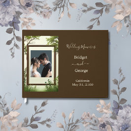 Libro De Visitas boda de foto de árbol rústico