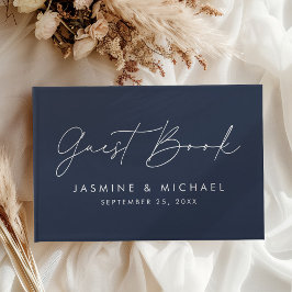 Libro De Visitas Boda de foto naval de guión moderno