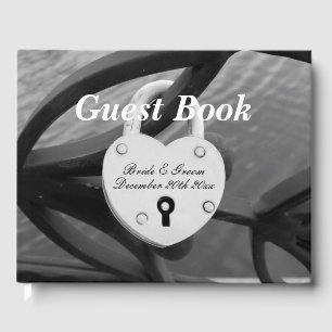 Libro De Visitas Boda de fotografía con candado en forma de corazón