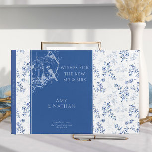 Libro De Visitas Boda de fotografía de compromiso romántico azul de