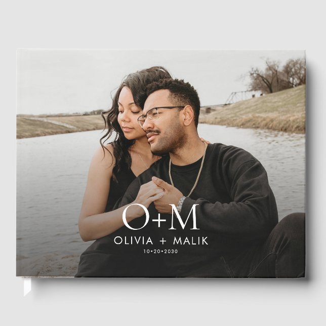 Libro De Visitas Boda de fotografía de pareja moderna simple (Anverso)