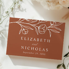 Libro De Visitas Boda de fotografía floral de Terracotta esbozada