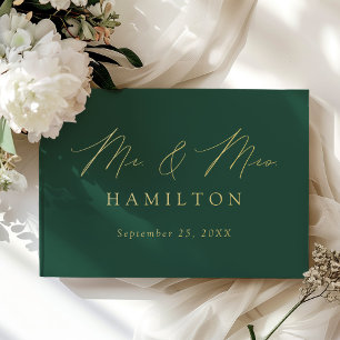Libro De Visitas Boda de fotografía verde con guión elegante modern