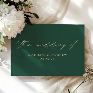 Libro De Visitas Boda de fotografía verde con guión elegante modern